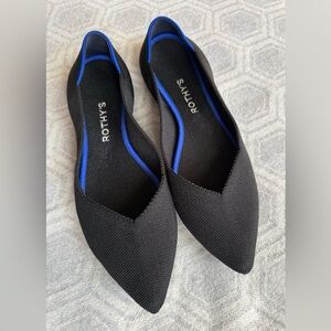 Rothy’s The Point II Washable Pointed Toe Flats Black Women’s Sz 10